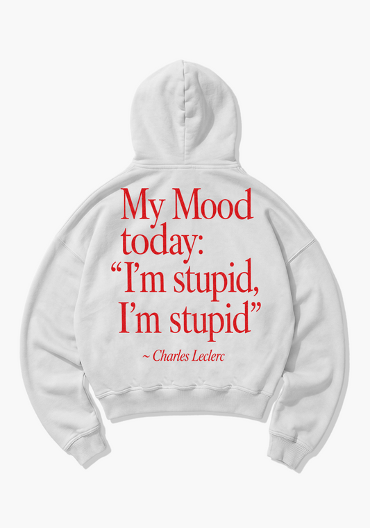 My Mood Today Oversized Hoodie - White Back (Designed)