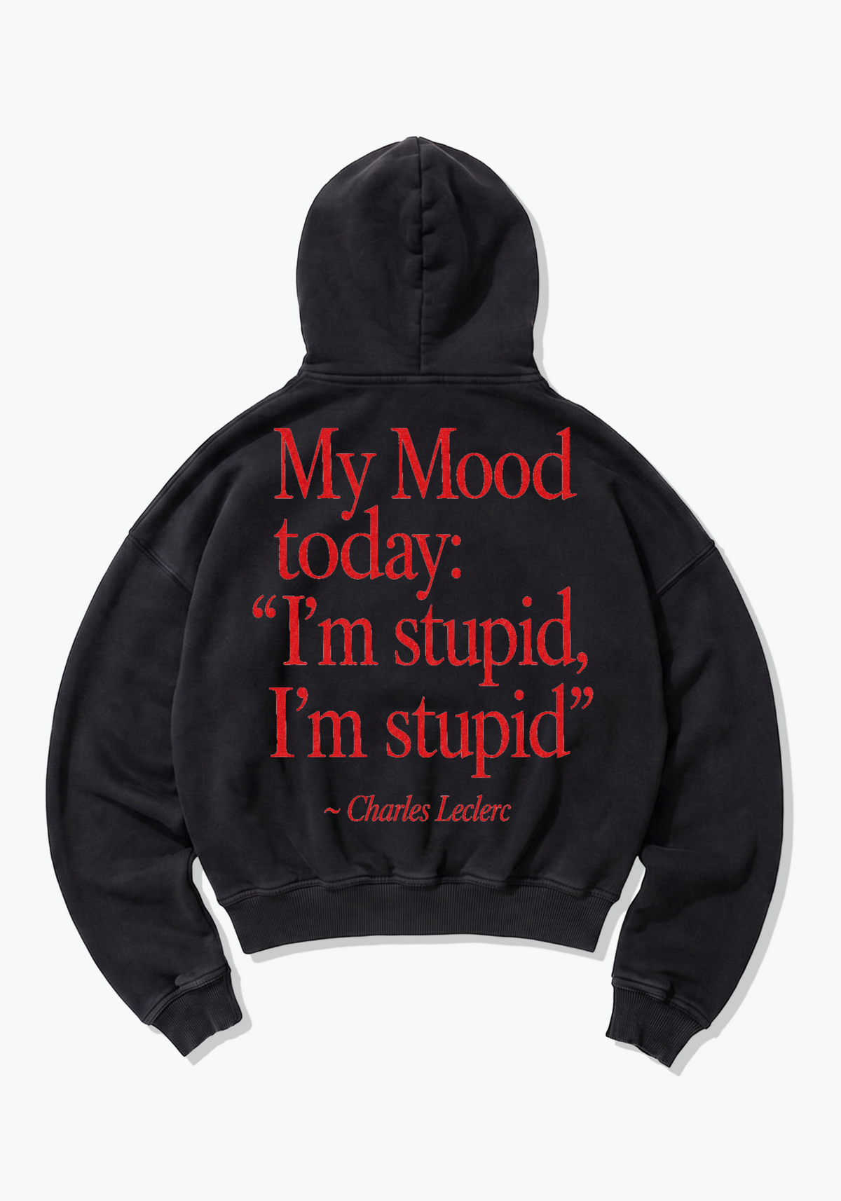 My Mood Today Oversized Hoodie - Black Back (Designed)